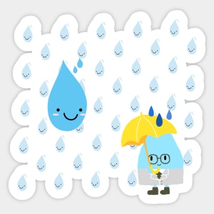 raindrops fall, raindrops, cute, lovely, adorable, charming, sweet raindrops Sticker